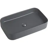 Guido Gusto Wastafel Gaia 60x37x11cm mat antraciet inclusief afvoerplug