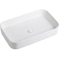 Guido Gusto Wastafel Gaia 60x37x11cm mat wit inclusief afvoerplug