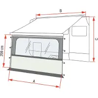 Fiamma Blocker Pro Voorzetwand met groot raam 425