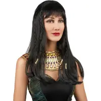 Vegaoo - Egyptische koninginnenpruik voor dames - Zwart - One Size