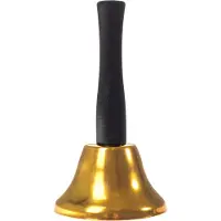 Springos Kerstbel | Kerstman Bel | Kerstman Accessoires | 12 cm | Zwart/Goud