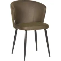 Label51 - Eetkamerstoel Wave - Groen - 60x58x85cm - Set van 2