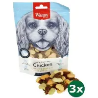 WANPY 3x100 gr oven-roasted chicken jerky / biscuit twists hondensnack