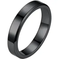 LGT JWLS LGT Jewels smalle stalen ring Zwart 4mm-19mm