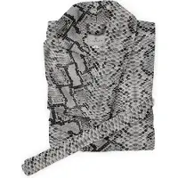 Linnick Flanel Fleece Badjas Snake - naturel - M - Badjas Dames - Badjas Heren