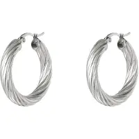 Yehwang Roestvrijstalen gedraaide oorringen - - Oorringen - One size - Zilver
