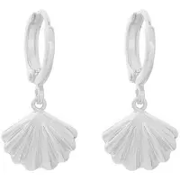 Yehwang oorringen met schelpje, zilver. oorbellen met hanger