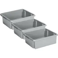 Sunware Opslagbox Nesta - 3x - kunststof - 17L - grijs - 45 x 36 x 14 cm - stapelbaar