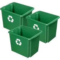 Sunware opslagbox NESTA - 3x - kunststof - 45 liter - groen - 45 x 36 x 36 cm - opbergers - stapelbaar