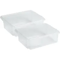 Sunware Opslagbox Nesta - 4x - kunststof - 17L - transparant - 45 x 36 x 14 cm - stapelbaar