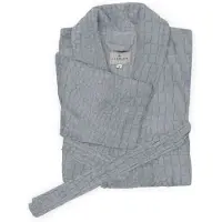 Linnick Flanel Fleece Badjas Croco - zilver - M