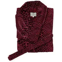 Linnick Flanel Fleece Badjas Snake - bordeaux/zwart - L