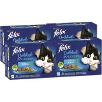 Felix 4x - Dubbel Zo Lekker Vis Selectie in Gelei - Kattenvoer - 12x85g