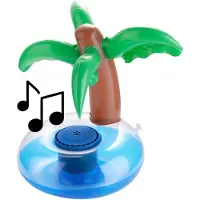 SHI Drijvende Zwembad - Bekerhouder - Zwembadspeaker - Palmboom Eiland- Bluetooth - 21x21x25 cm