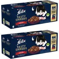 Felix 2x - Heerlijke Reepjes Farm Selectie Multipack - Kattenvoer - 44x85g