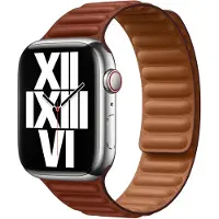 Apple Leather Link bandje voor de Watch | 44/45/46/49 mm - Maat M/L - Umber