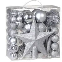 Deuba Kerstballen Zilver 77-delig