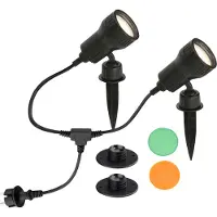 Briloner LED Grondspot met spies zwart, 2 stuks