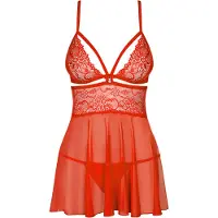 Obsessive Babydoll & String – Erotische Babydoll – Maat L/XL – Rood