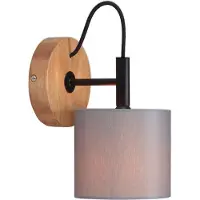 Briloner Wandlamp Rhon, dimbaar, alu / grijs / zink, Woon-/ Eetkamer, Hout, Modern, Wandlamp