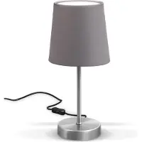 B.K.Licht Tafellamp Tafellamp, stof, nachttafellamp, woonkamerlamp, E14, grijs