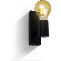 B.K.Licht - Wandlamp - voor binnen - industriele lamp - zwart - metaal - draaibar - wandspot - E27 fitting