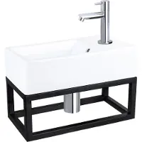 Differnz Force fonteinset keramiek met frame en rechte kraan chroom