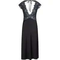 Lingadore Zwarte lange satijnen slipdress - Zwart - Maat - M