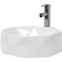 LuxeBath Wastafel Anjar | keramiek wit 42x13x42 cm wastafelkranen | NADUVI