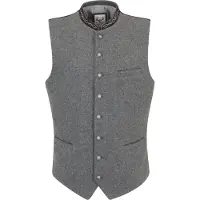 Stockerpoint Klederdracht gilet 'Fabricio' grijs gemêleerd / pruim / zwart