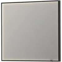 Ink SP19 Spiegel In Kader 100x80cm Directe LED Verlichting Rondom - Mat Zwart - Glas - Rechthoekig - Spiegels, Badkamerspiegels - 8718835132194