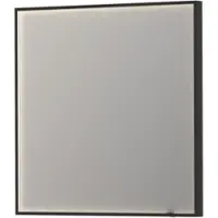 Ink SP19 Spiegel In Kader 80x80cm Directe LED Verlichting Rondom - Mat Zwart - Glas - Vierkant - Spiegels, Badkamerspiegels - 8718835132170