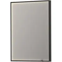 Ink SP19 Spiegel In Kader 60x80cm Directe LED Verlichting Rondom - Mat Zwart - Glas - Rechthoekig - Spiegels, Badkamerspiegels - 8718835132156