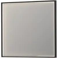 Ink SP19 Spiegel In Kader 90x80cm Directe LED Verlichting Rondom - Mat Zwart - Glas - Rechthoekig - Spiegels, Badkamerspiegels - 8718835132187