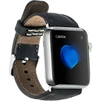 Bouletta Premium Echt Leren Apple Watch Bandje 38/40 mm – Handgemaakt – Compatibel met Series 1 t/m 6, SE, 7, 8 - Floater Black
