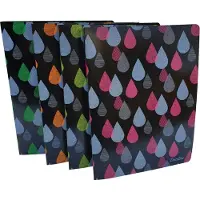Bronyl ringmap Drops, voor ft A4, uit PP, ringen van 16 mm, geassorteerde kleuren - 24 stuks
