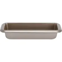 La Cucina Rechthoekige bakvorm/cakevorm met anti-aanbak laag zilver 35 x 16 cm