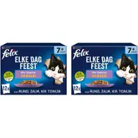 Felix 2x - Elke Dag Feest Mix Selectie in Gelei Senior - Kattenvoer - 12x85g