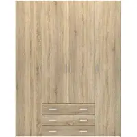 Ebuy24 Spell kledingkast 4 deuren en 3 lades eiken decor .