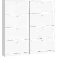 Ebuy24 Schoenenkast wit mat (set van 2 stuks) 150x148x17 cm Escape.