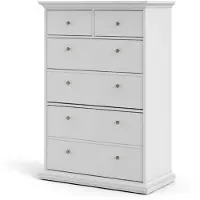 Ebuy24 Venedig kommode 6 lades wit.