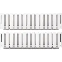 Prosperplast 2x stuks fence-look plantenbakken/bloembakken kunststof 58 x 18 x 16 cm parel wit - Plantenpotten