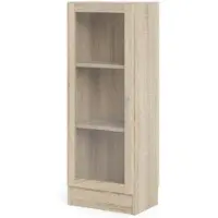 Hioshop Base wandkast 1 glazen deur eiken structuur .