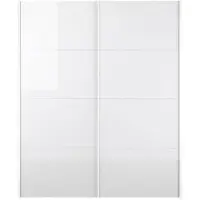 Ebuy24 Veto kledingkast 2-deurs B 182 cm, wit en wit hoogglans.