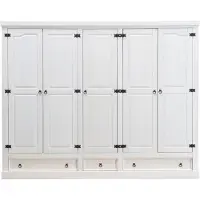Ebuy24 5-deurs kledingkast wit New Mexico.