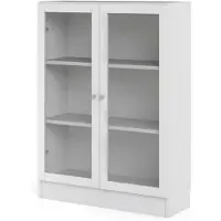 Hioshop Base wandkast 2 glazen deuren wit.