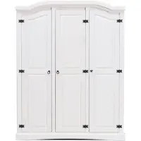 Ebuy24 Witte 3-deurs kledingkast New Mexico.