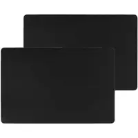 Secret De Gourmet Set van 6x stuks placemats PU-leer/ leer look zwart 45 x 30 cm - Placemats