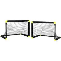 Sportx Set van 2x stuks voetbal goals/voetbaldoeltjes 90 x 59 x 61 cm - Voetbaldoel