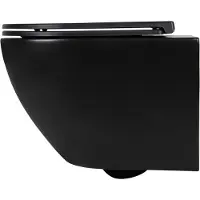 Differnz Wandtoilet rimless 49x36x37 cm inclusief toiletbril zwart